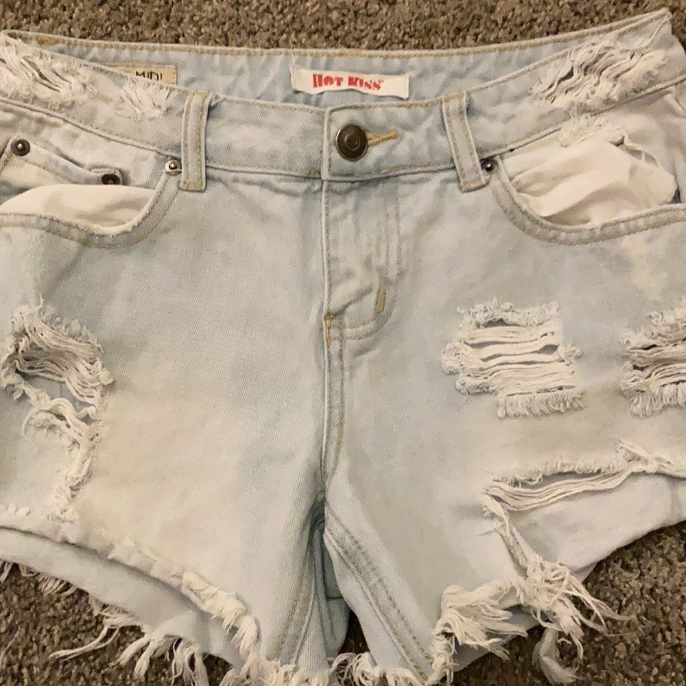 Hot kiss ripped jean shorts